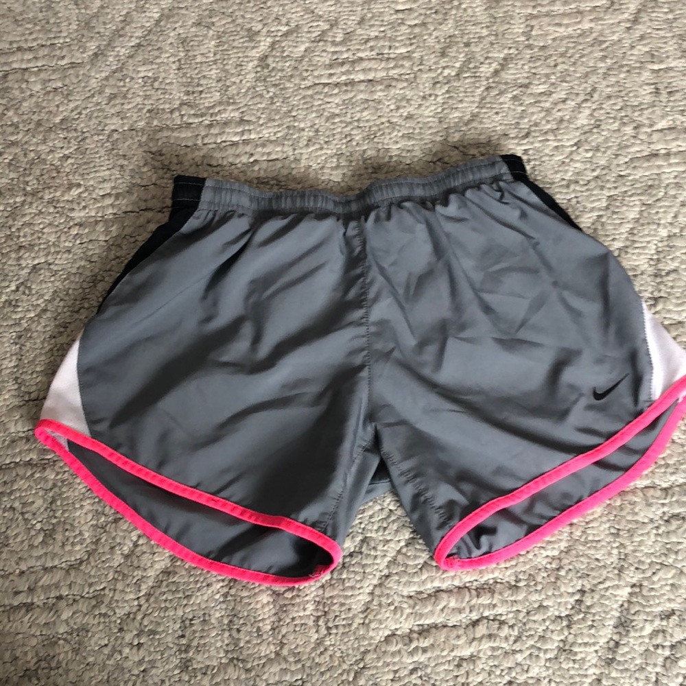 Grey with pink seams Nike DriFit athletic shorts